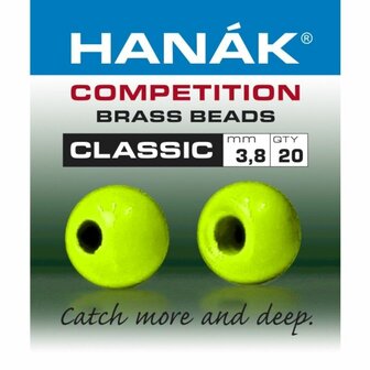 Hanak Brass Beads Classic Fluo Chartreuse