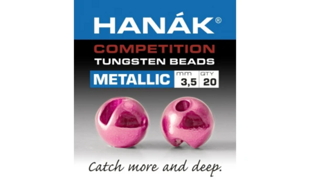 Hanak Tungsten Metallic Light Pink Slotted jig Beads