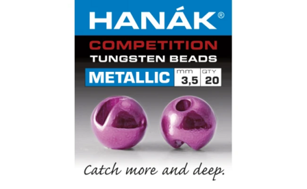 Hanak Tungsten Metallic Pink Slotted Jig Beads