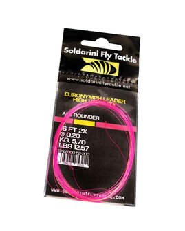 Soldarini Euronymph leader H-V All Rounder 16ft 2x fluo pink