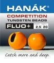 Hanak Tungsten Fluo+ Orange Slotted Jig Beads