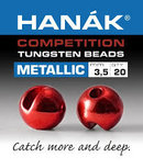 Hanak Tungsten Metallic Red Slotted Jig Beads Hanak Tungsten Metallic Red Slotted Jig Beads